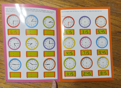 Dry Erase Work Book + Telling Time Work Books