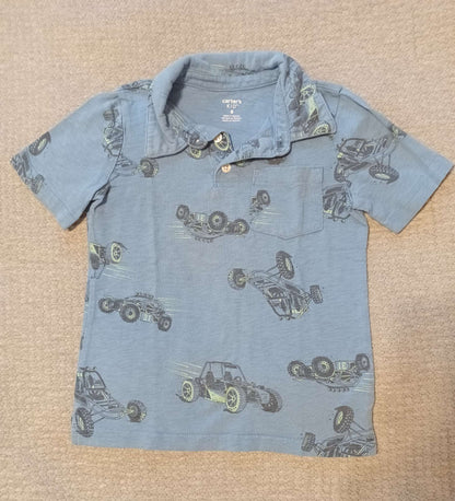 H&M Motorcycle Pullover + Carter's Dune Buggy Polo - size 6, Kids 6/6X