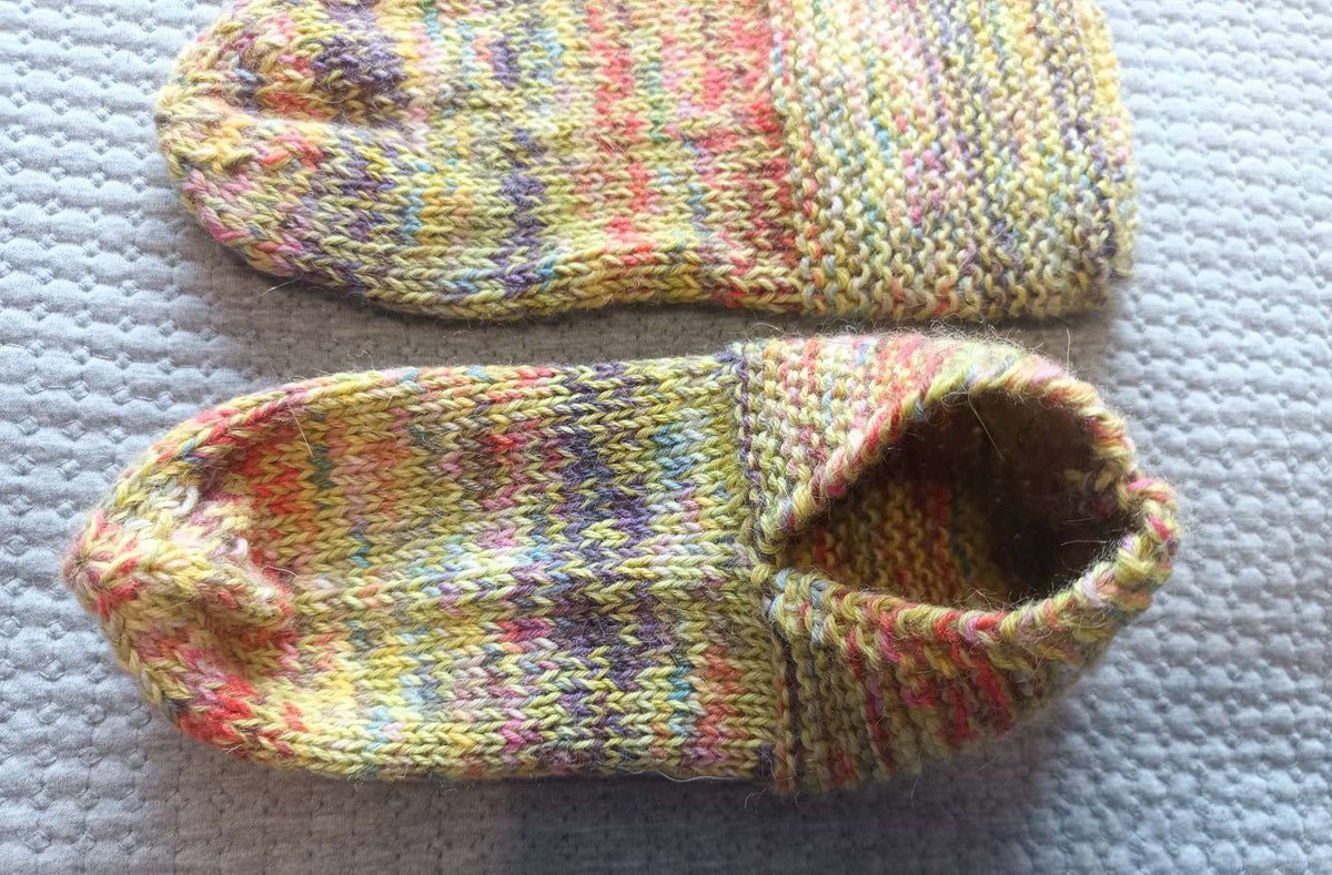 Hand Knitted House Socks - size 3 youth, big kids