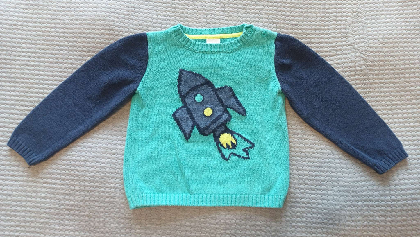 Gymboree Toddler Boys Rocketship Sweater - size 18-24 month, Kids 24 Month (18-24M)