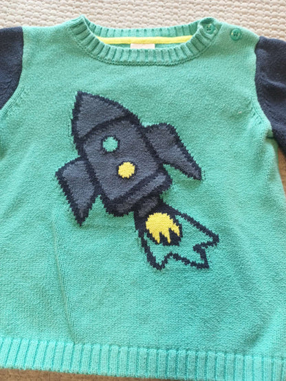 Gymboree Toddler Boys Rocketship Sweater - size 18-24 month, Kids 24 Month (18-24M)