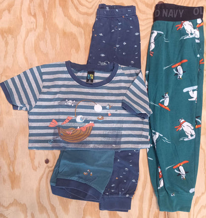 Boys PJ Lot - Fleece Pants & 3-pc Cotton Set - size 5, Kids 5/5T