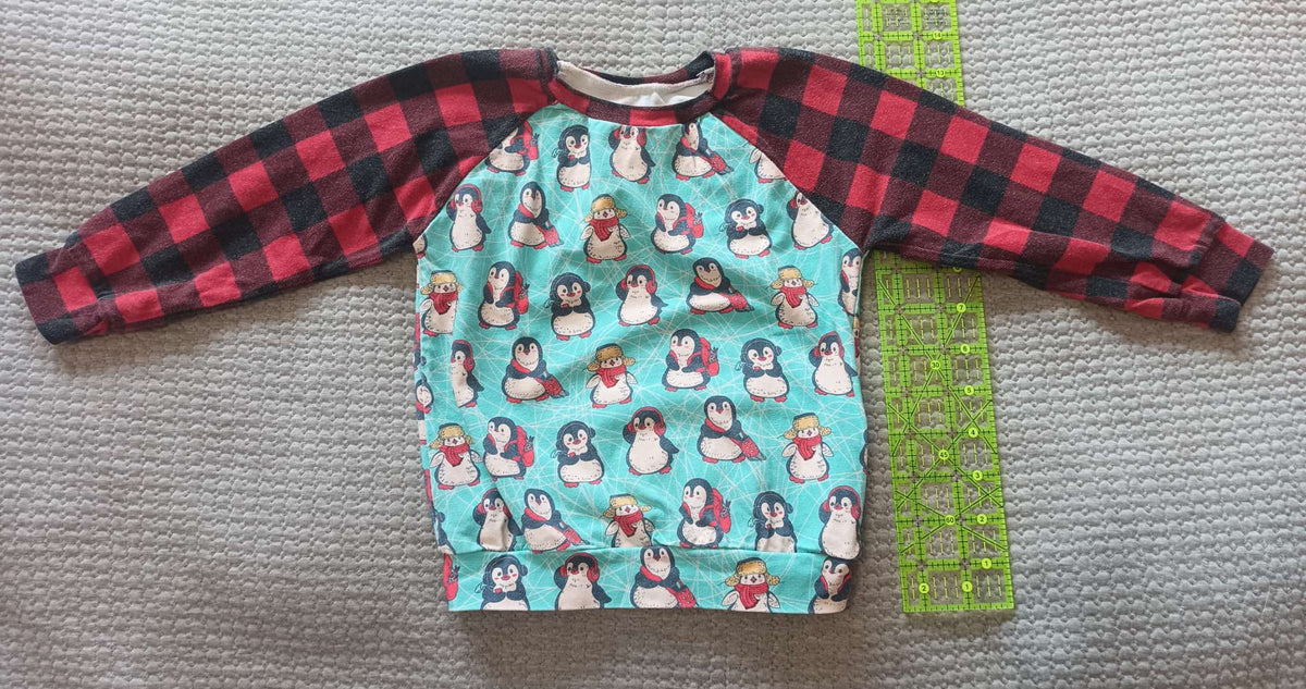 Small Shop/Handmade - Winter Penguins Raglan T-shirt - size 18-24 month, Kids 24 Month (18-24M)