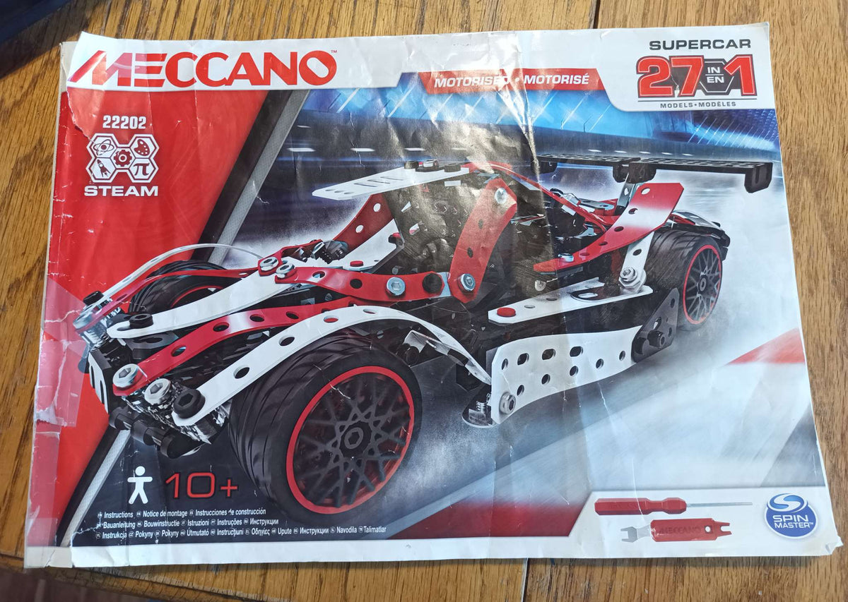 Meccano Motorized Supercar - 27in1 Building Set #22202