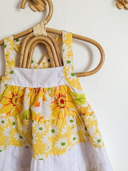 Penelope Mack Yellow Sunflower Sundress (3-6), Kids 6 Month (3-6M)