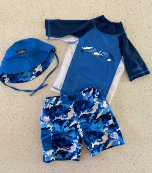 UV 50 Swim Suit & Hat (3T) , Kids 3T