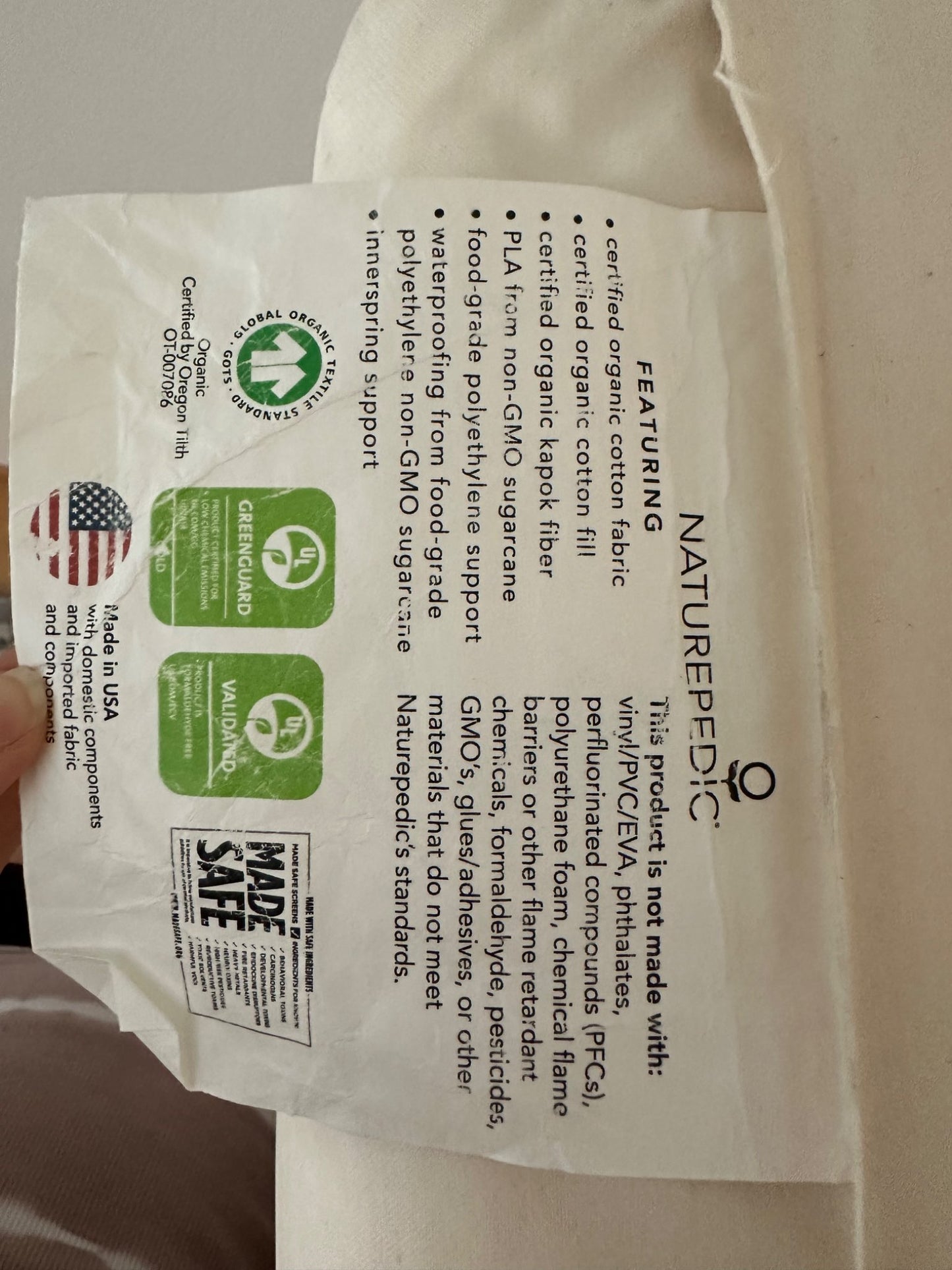 Organic Cotton Crib Mattress, Retail Price ~$400