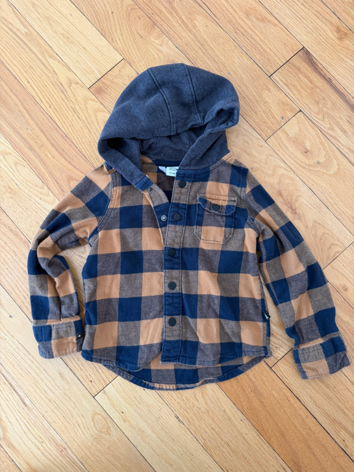 Plaid Hooded Shirt (Size 4T), Kids 4/4T