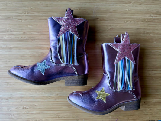 Shiny Pink Cowboy Boots, Shoes 11 (Toddler:2-4yr)