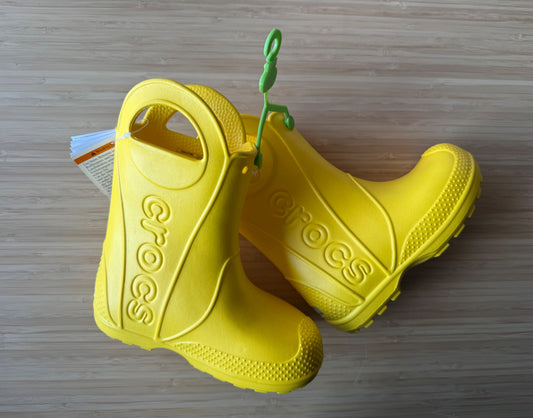 Croc Yellow Rubber Boots, Shoes 10 (Toddler:2-4yr)