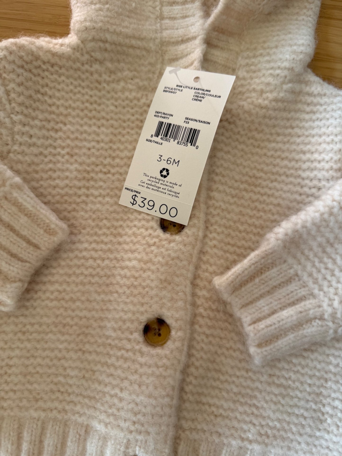 Rise Little Earthings Knit Sweater, Kids 6 Month (3-6M)