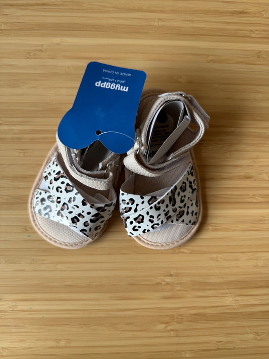Leopard Print Sandals - Soft Sole, Shoes 3 (Baby: 0-12 mth)