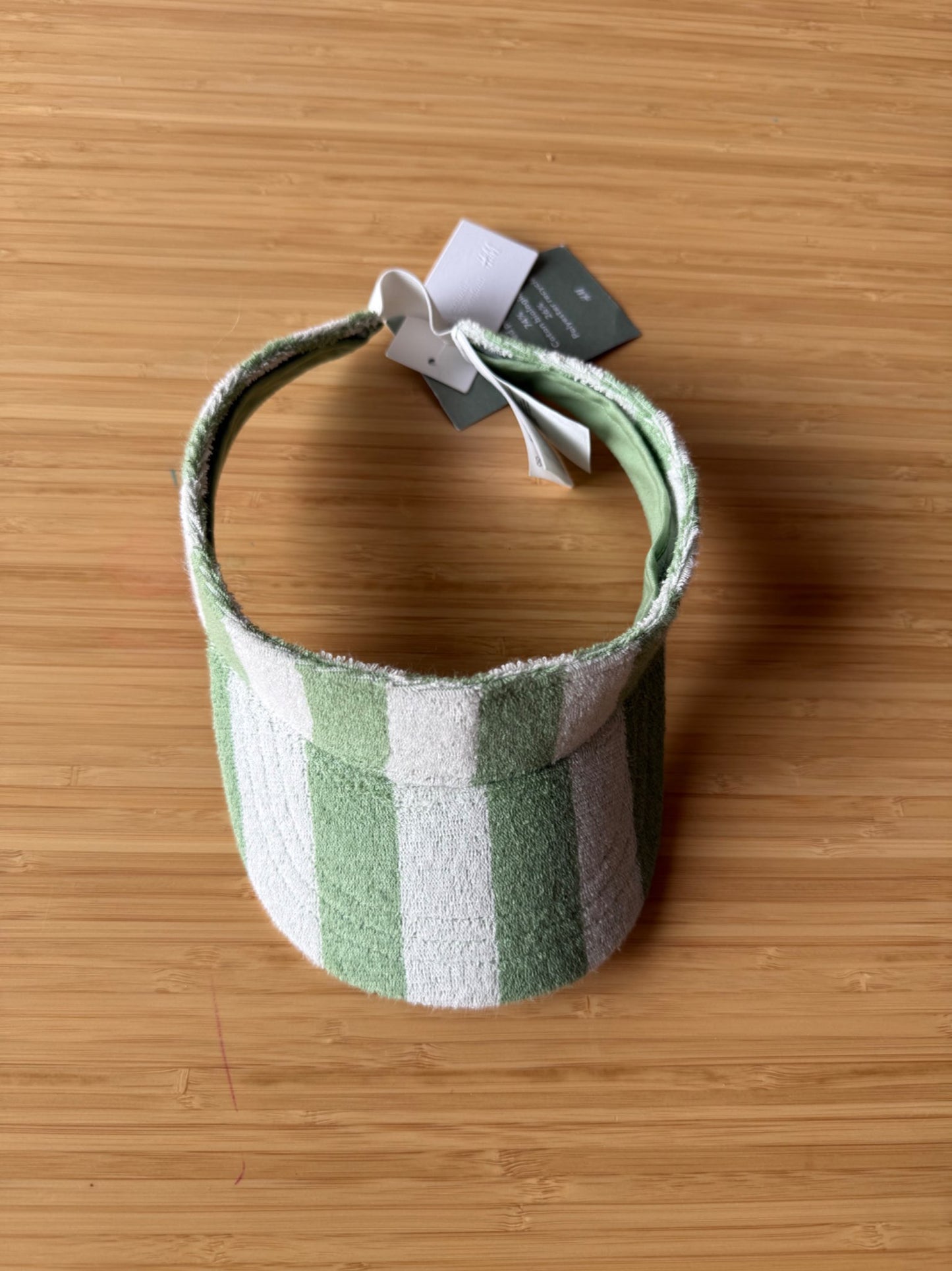 Green Striped Terry Cloth Visor