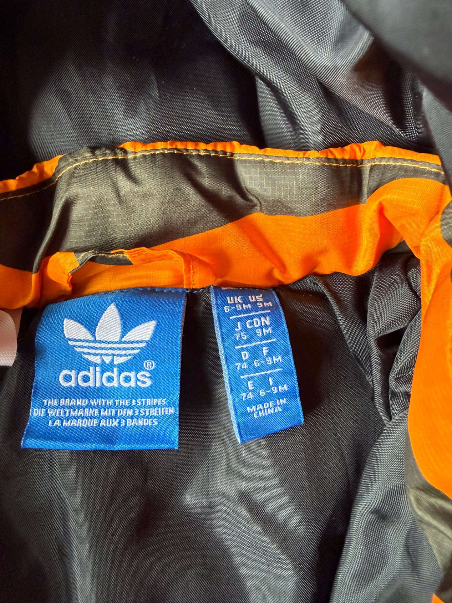 Adidas Tiger Striped Winter Jacket, Kids 9 Month (6-9M)