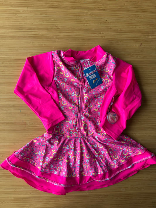 Kids Pink Swim Dress with Safety Light, Kids 10