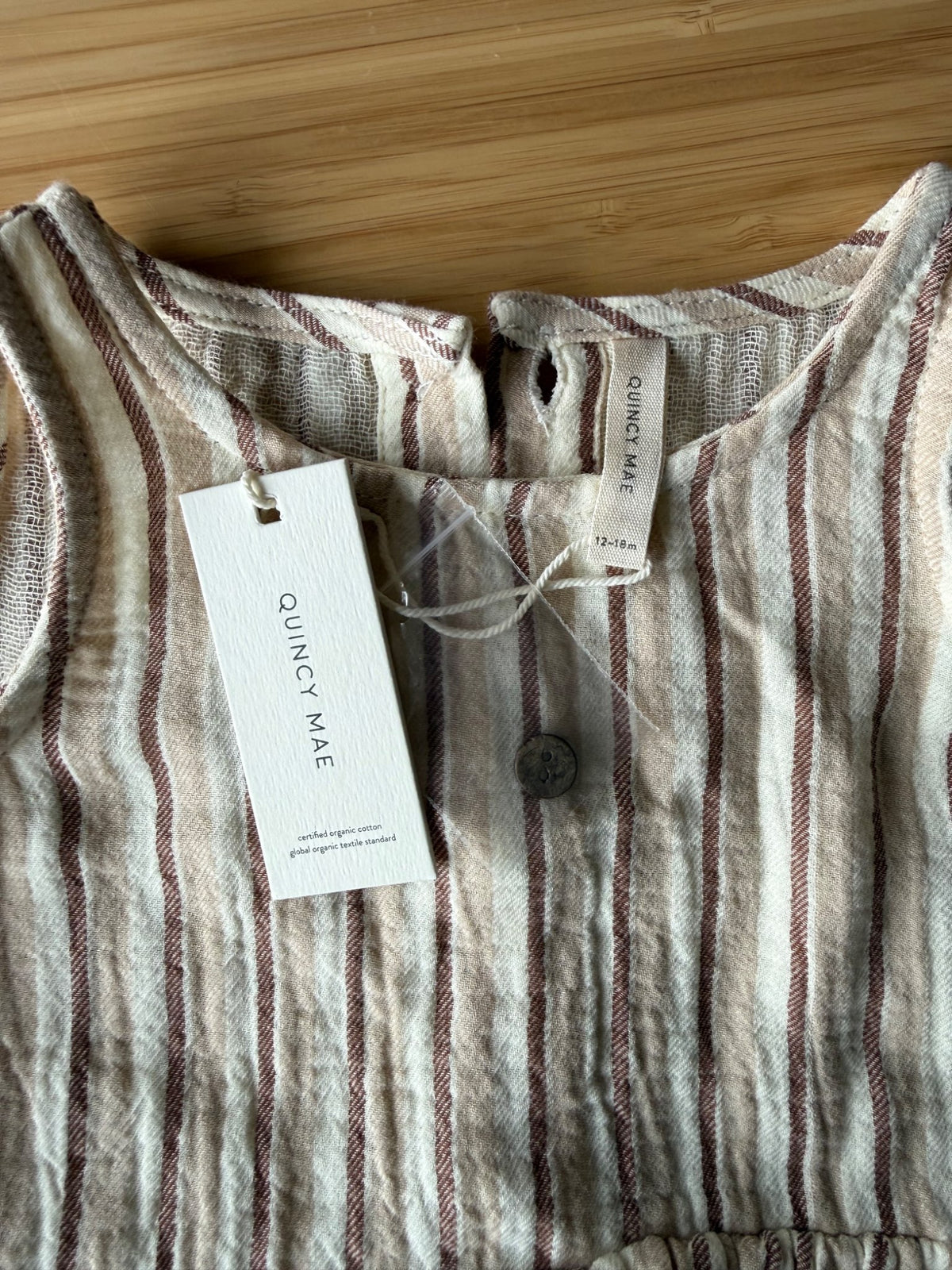 Quincy Mae Romper Dress Striped , Kids 18 Month (12-18M)