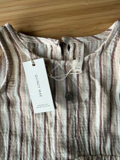 Quincy Mae Romper Dress Striped , Kids 18 Month (12-18M)