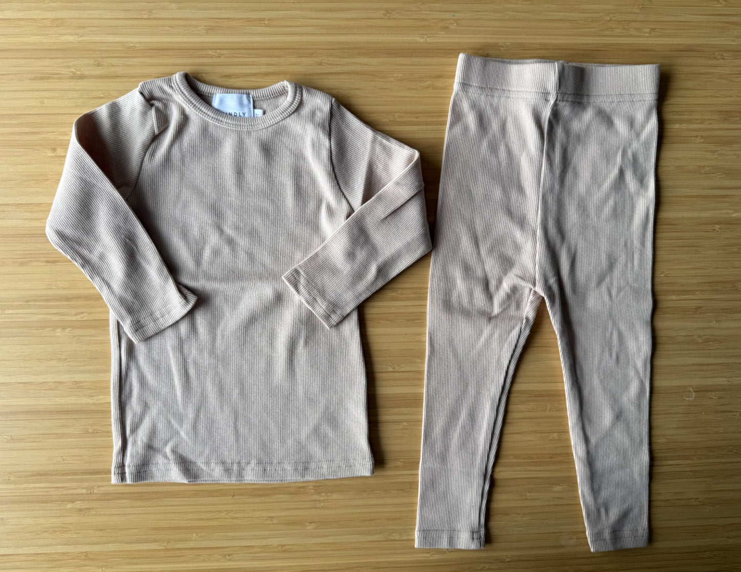Kindly the Label Waffle Beige Set, Kids 12 Month (9-12M)