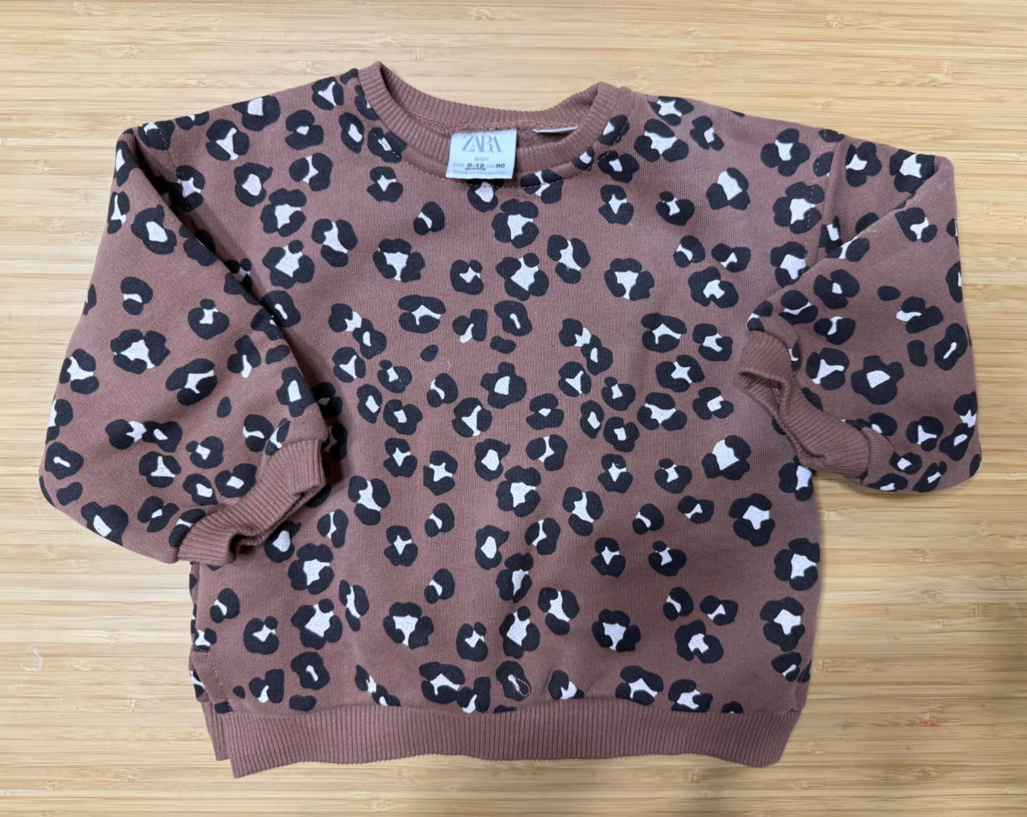 Zara Leopard Brown Sweater, Kids 12 Month (9-12M)