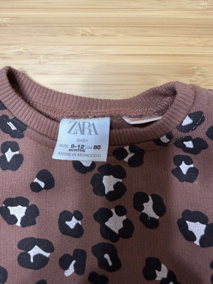 Zara Leopard Brown Sweater, Kids 12 Month (9-12M)