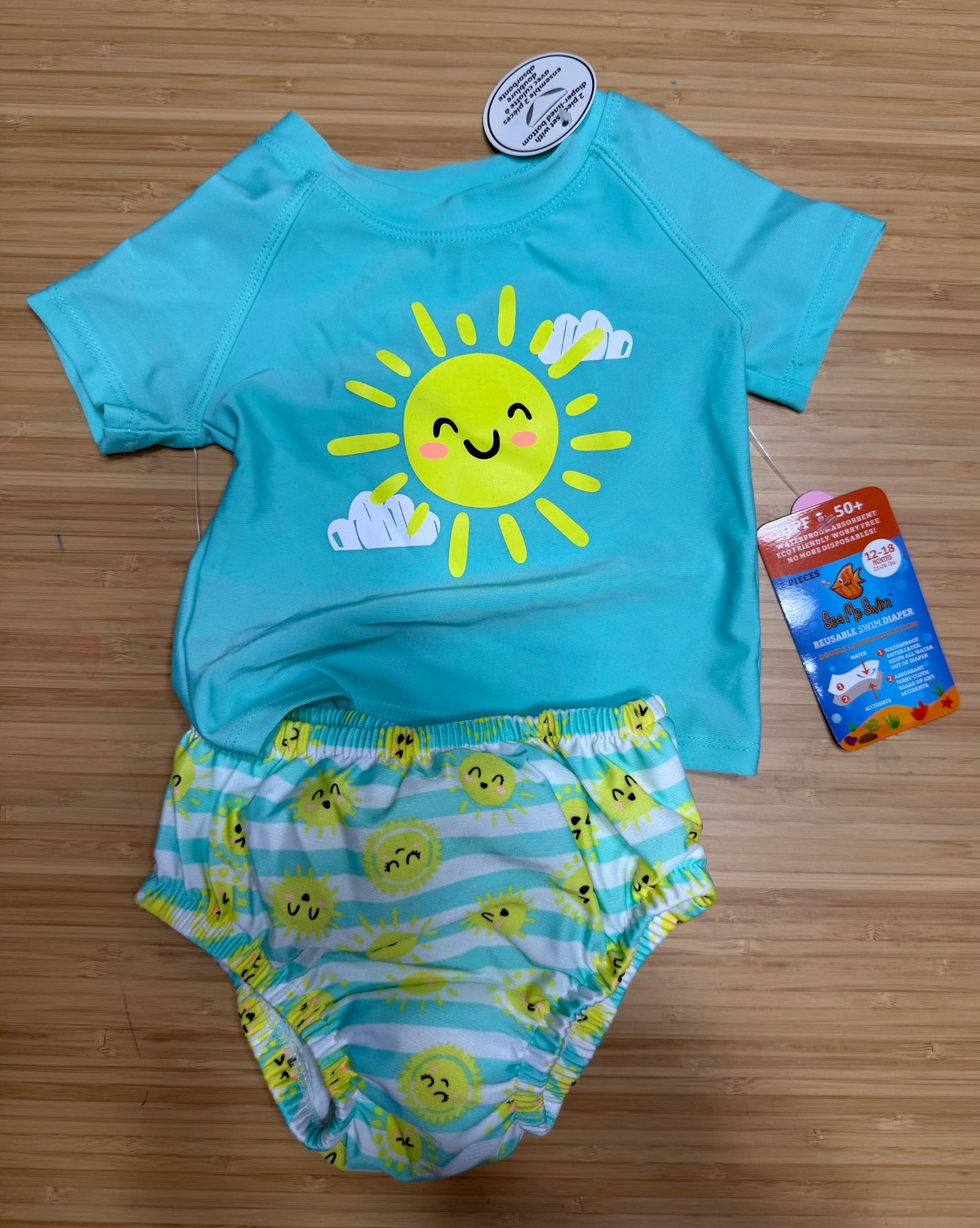 Sun Swim Set with Swim Diaper, Kids 18 Month (12-18M)