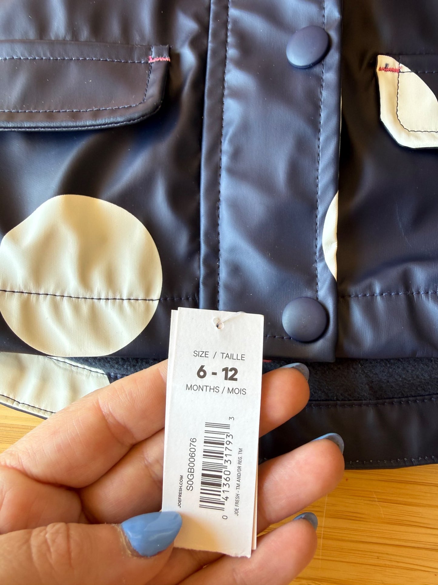 Joe Fresh Polka Dot Rain Jacket, Kids 12 Month (9-12M)