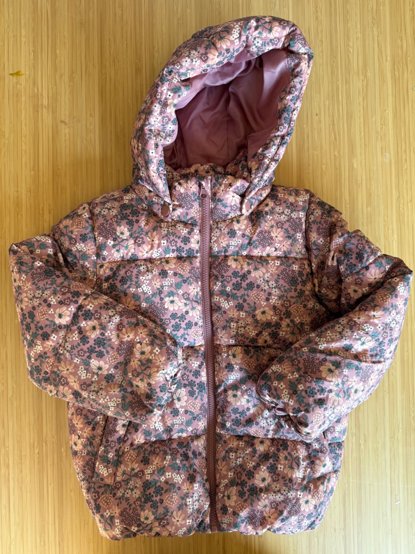 H&M Floral Winter Jacket Mauve, Kids 6/6X