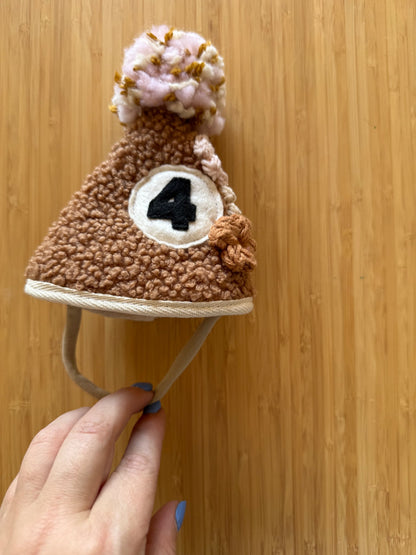 Handmade 4th birthday hat