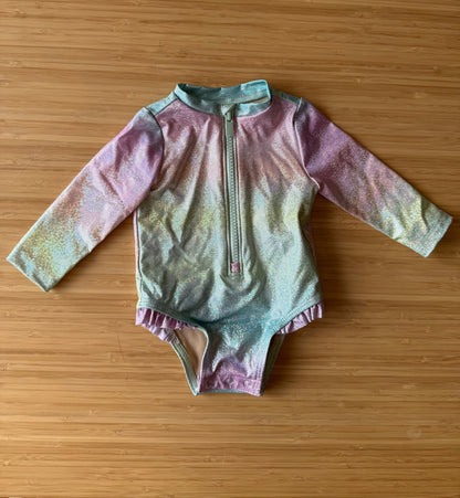 Old Navy Mermaid Scale Long Sleeve Swimsuit, Kids 3 Month (0-3M)