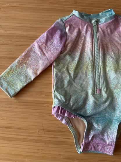 Old Navy Mermaid Scale Long Sleeve Swimsuit, Kids 3 Month (0-3M)