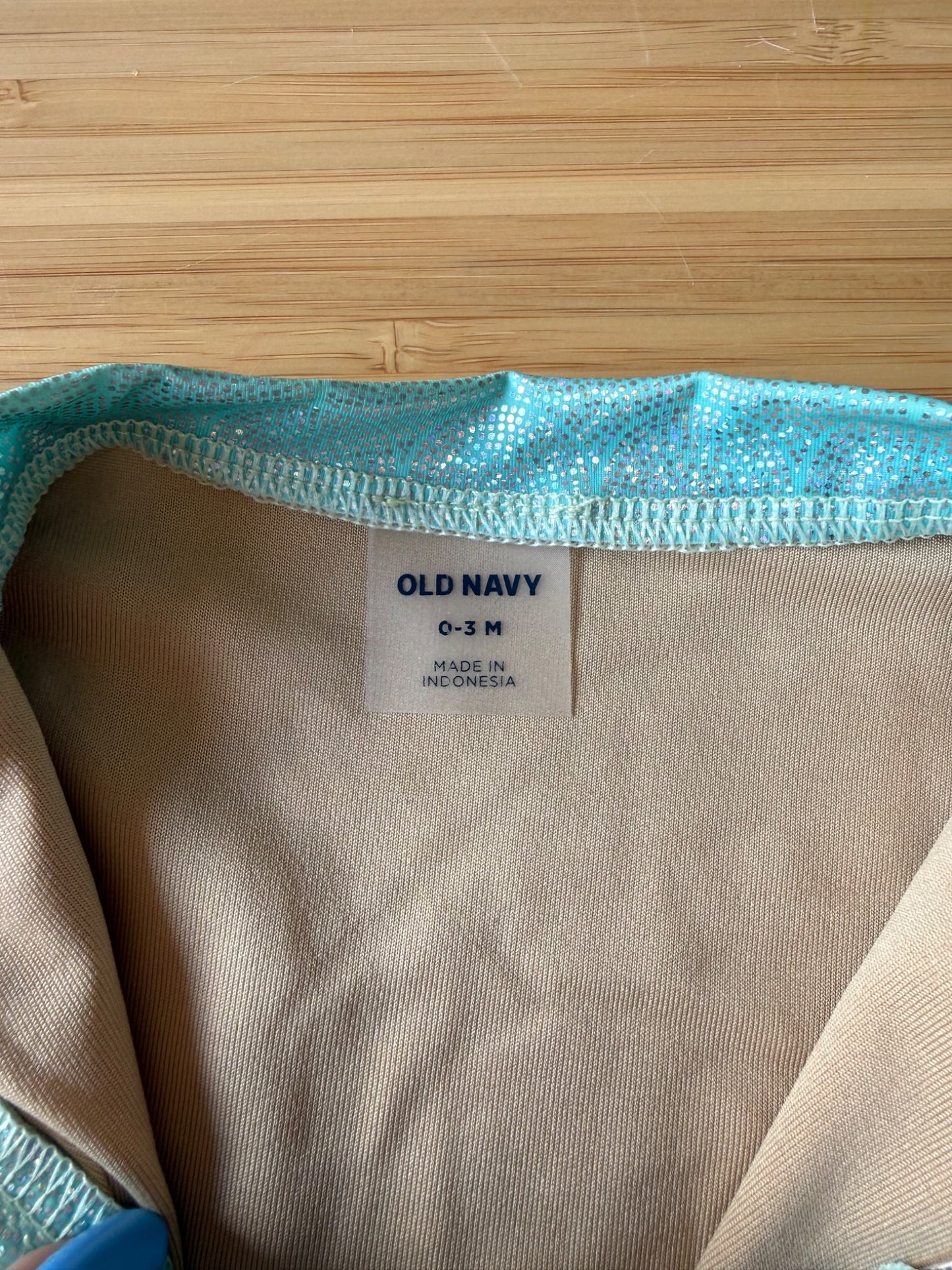 Old Navy Mermaid Scale Long Sleeve Swimsuit, Kids 3 Month (0-3M)