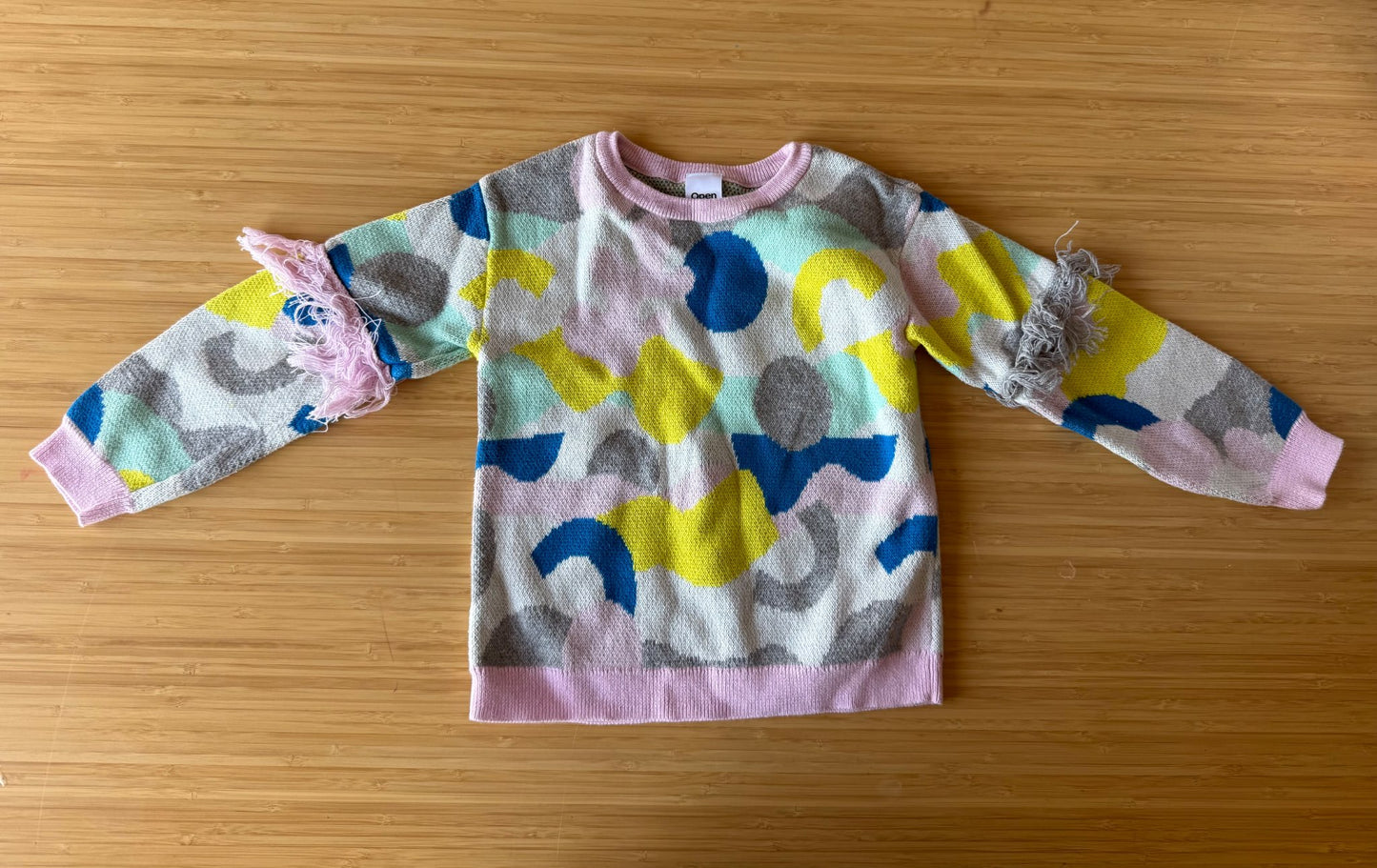 Open Edit Pattern Frill Sweater, Kids 4/4T