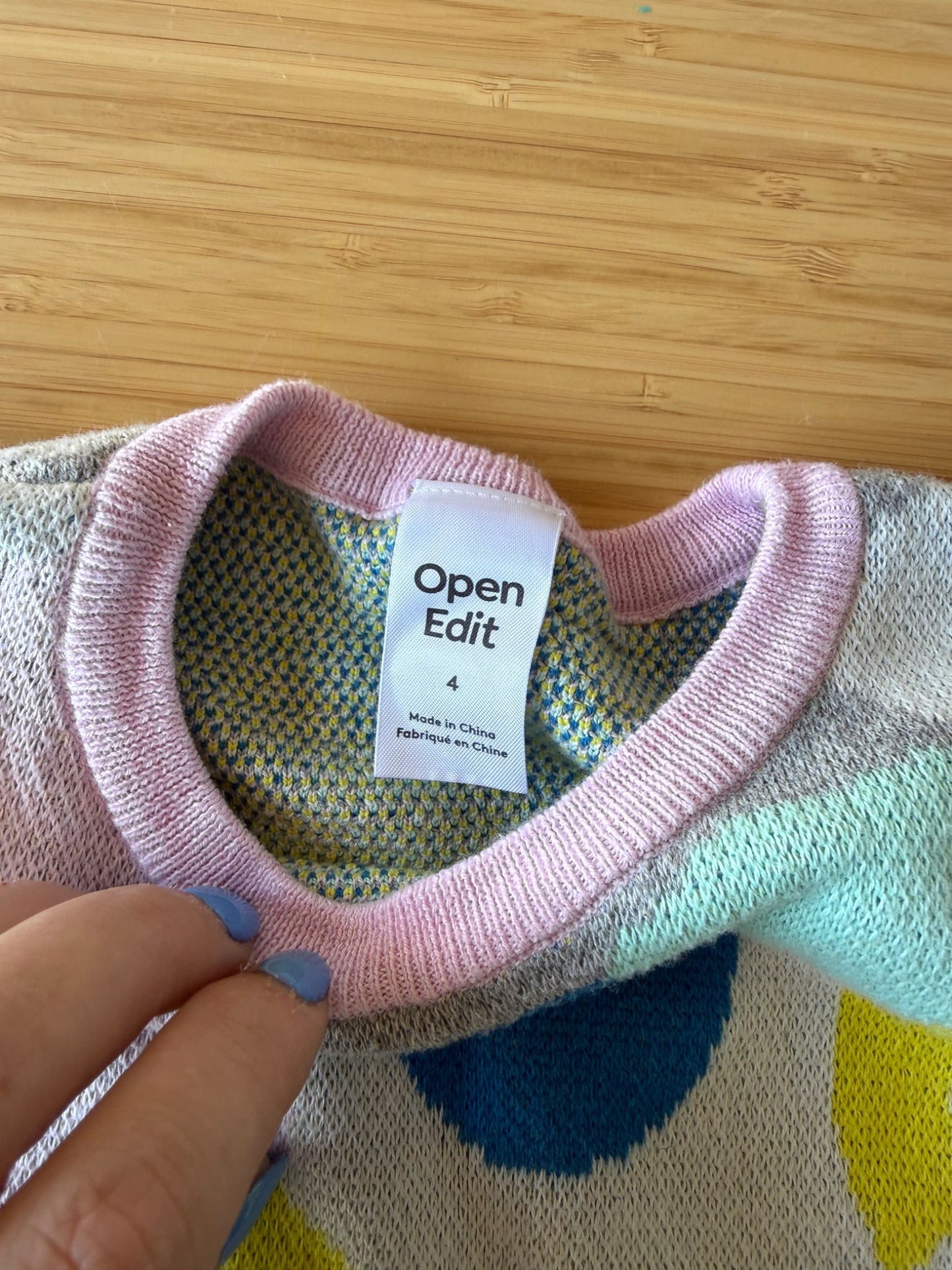 Open Edit Pattern Frill Sweater, Kids 4/4T