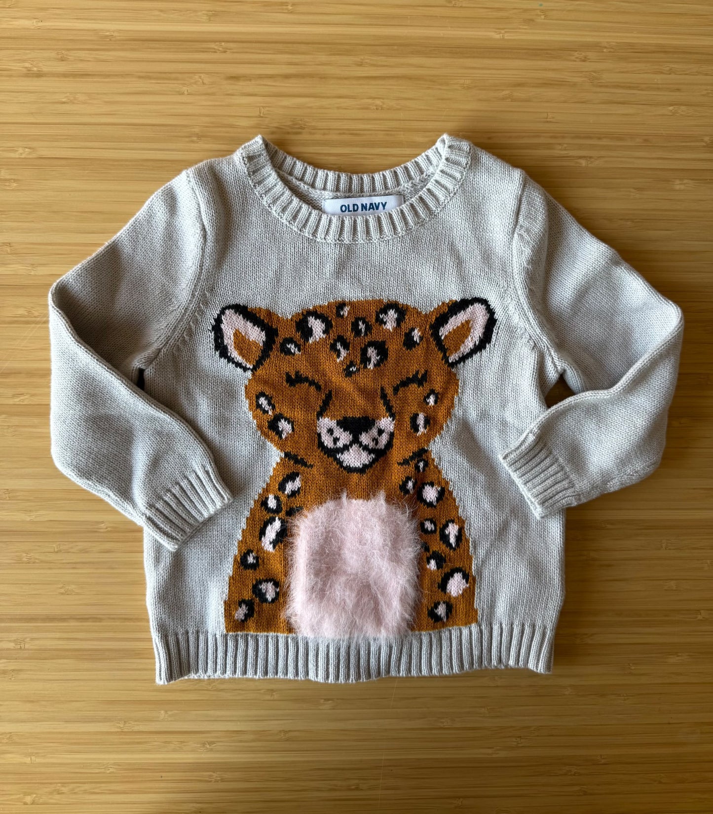 Old Navy Grey Leopard Sweater, Kids 24 Month (18-24M)
