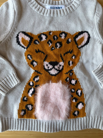 Old Navy Grey Leopard Sweater, Kids 24 Month (18-24M)
