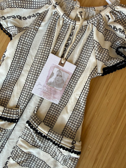 Jessica Simpson Black and White Romper with Headband, Kids 24 Month (18-24M)