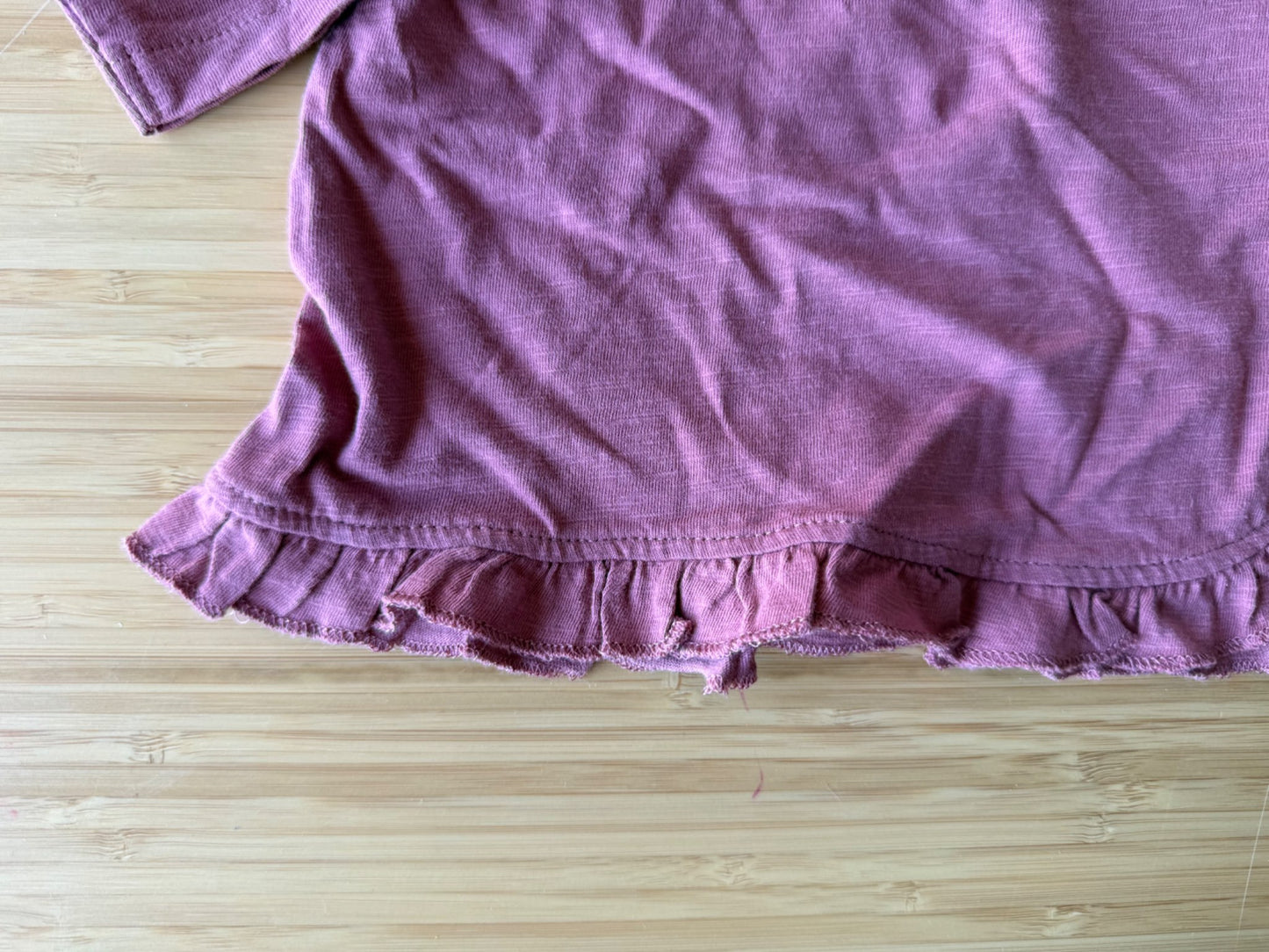 Zara Mauve Long Sleeve Ruffle Top, Kids 24 Month (18-24M)
