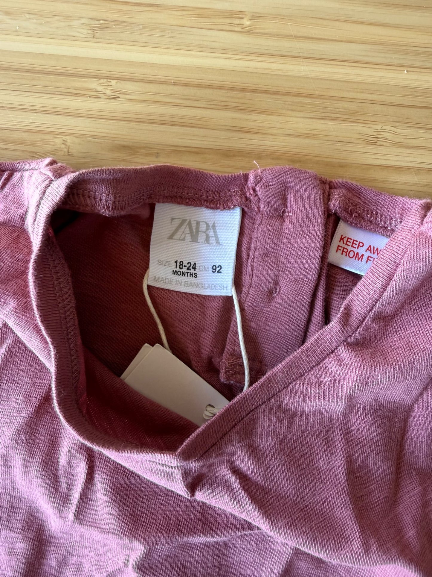 Zara Mauve Long Sleeve Ruffle Top, Kids 24 Month (18-24M)