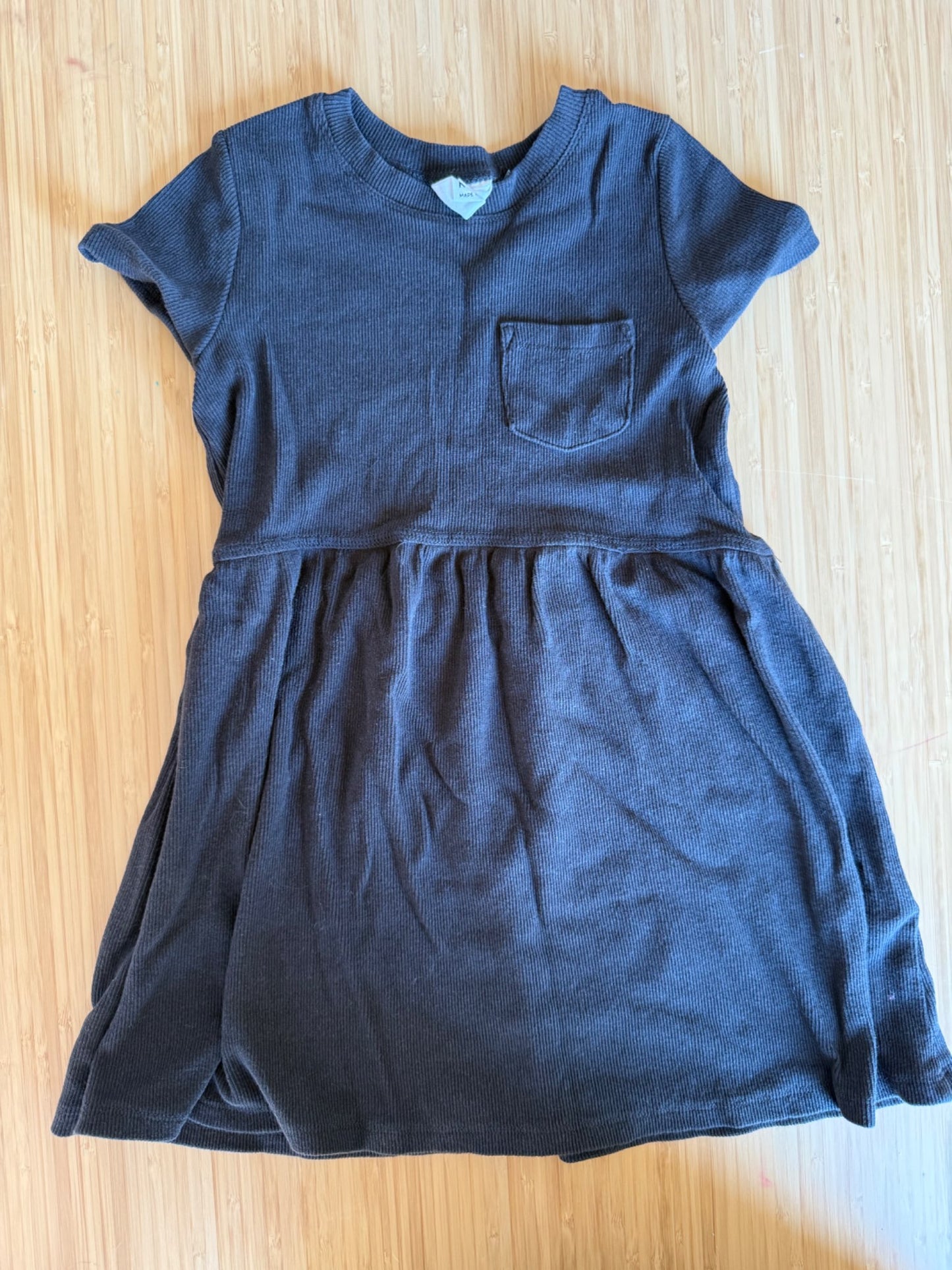 Cotton On Black Ribbed Dress, Kids 4/4T