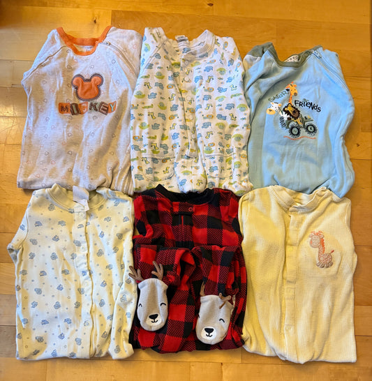 Bundle Toddler Boys Footed Pajamas Size 18M, Kids 18 Month (12-18M)