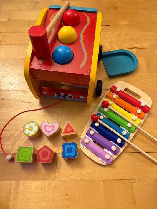 Wooden School Bus Montessori Toy