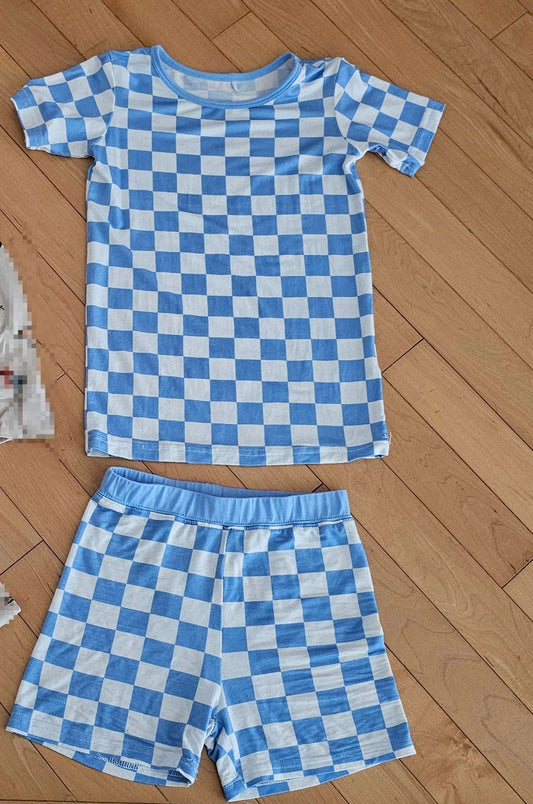 Gingham PJ Shorts Matching Set 4-5yrs Unisex, Kids 4/4T