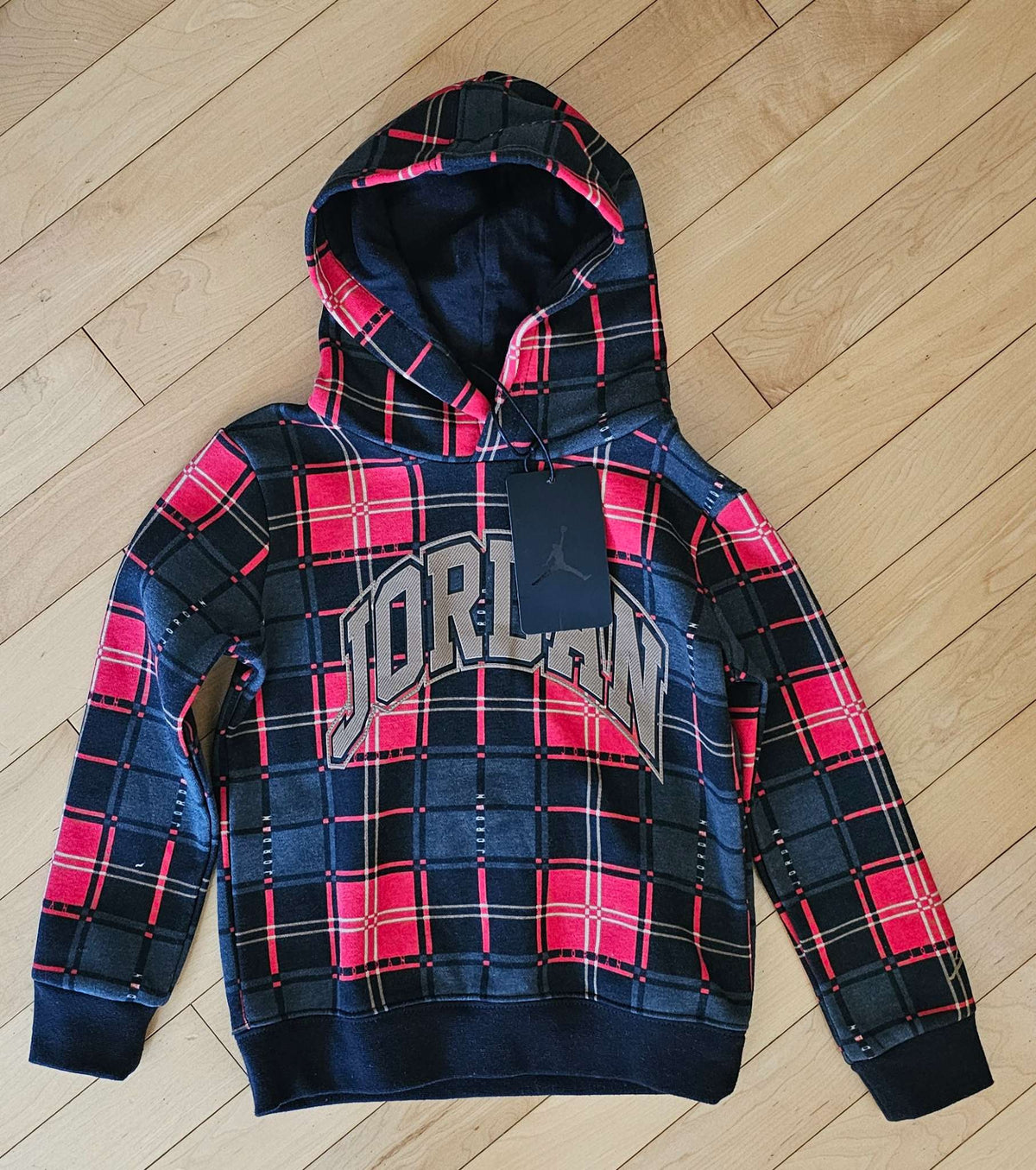[NEW] Jordan Plaid Hoodie 3T , Kids 3T