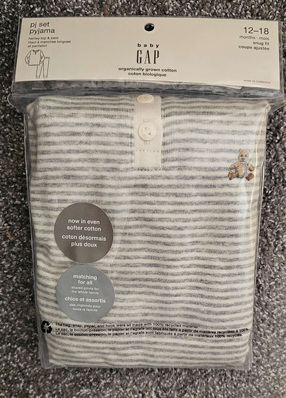 [NEW] 2-piece Striped Pajama Set 12-18m Unisex , Kids 18 Month (12-18M)