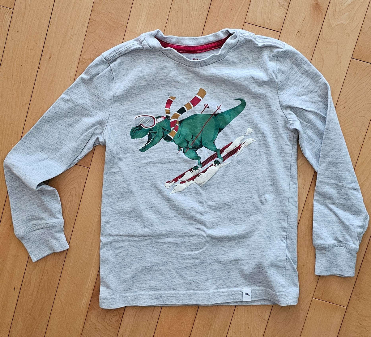 Small LS Holiday Dino T-Shirt (5-6yrs) Unisex, Kids 5/5T