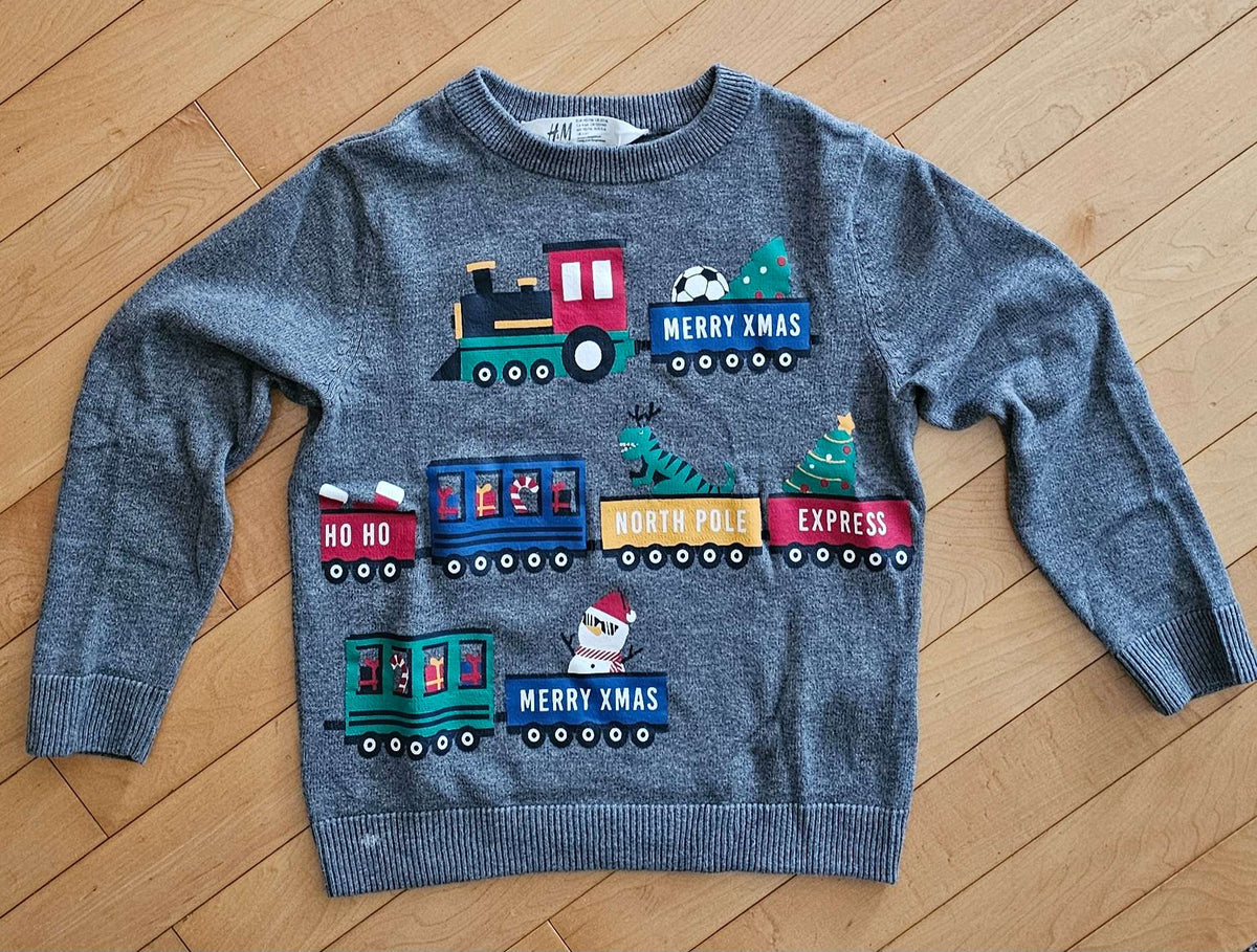North Pole Express Holiday Train Print Crewneck 5T/6 Unisex, Kids 5/5T