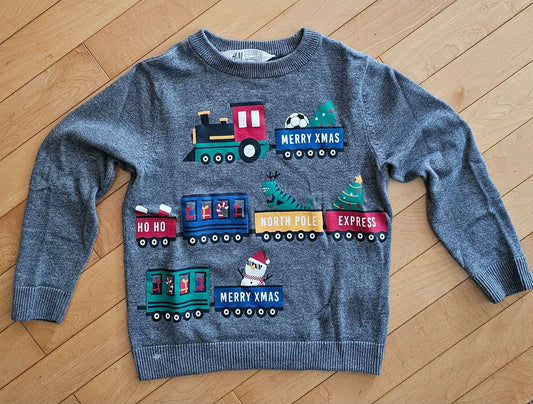 North Pole Express Holiday Train Print Crewneck 5T/6 Unisex, Kids 5/5T