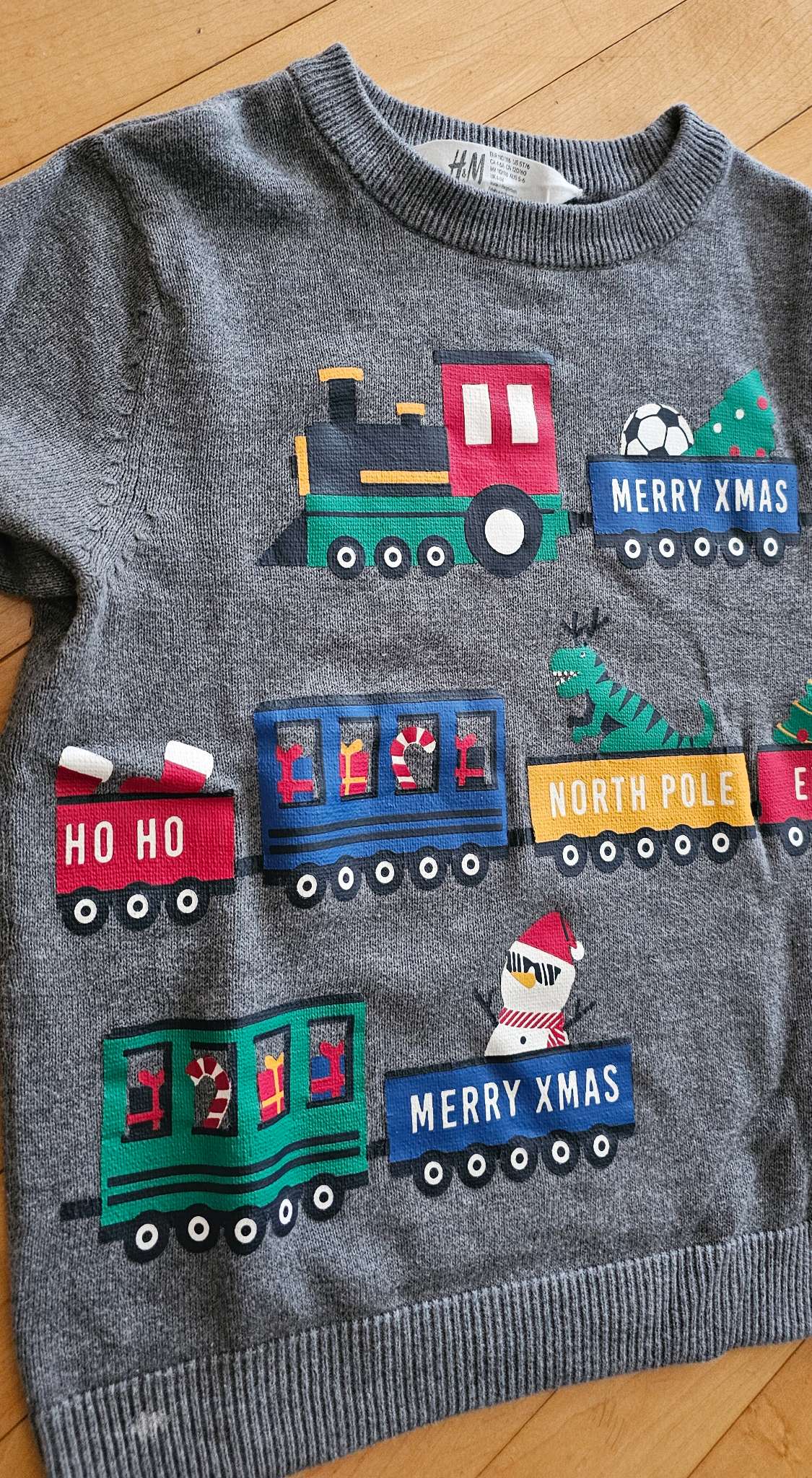 North Pole Express Holiday Train Print Crewneck 5T/6 Unisex, Kids 5/5T