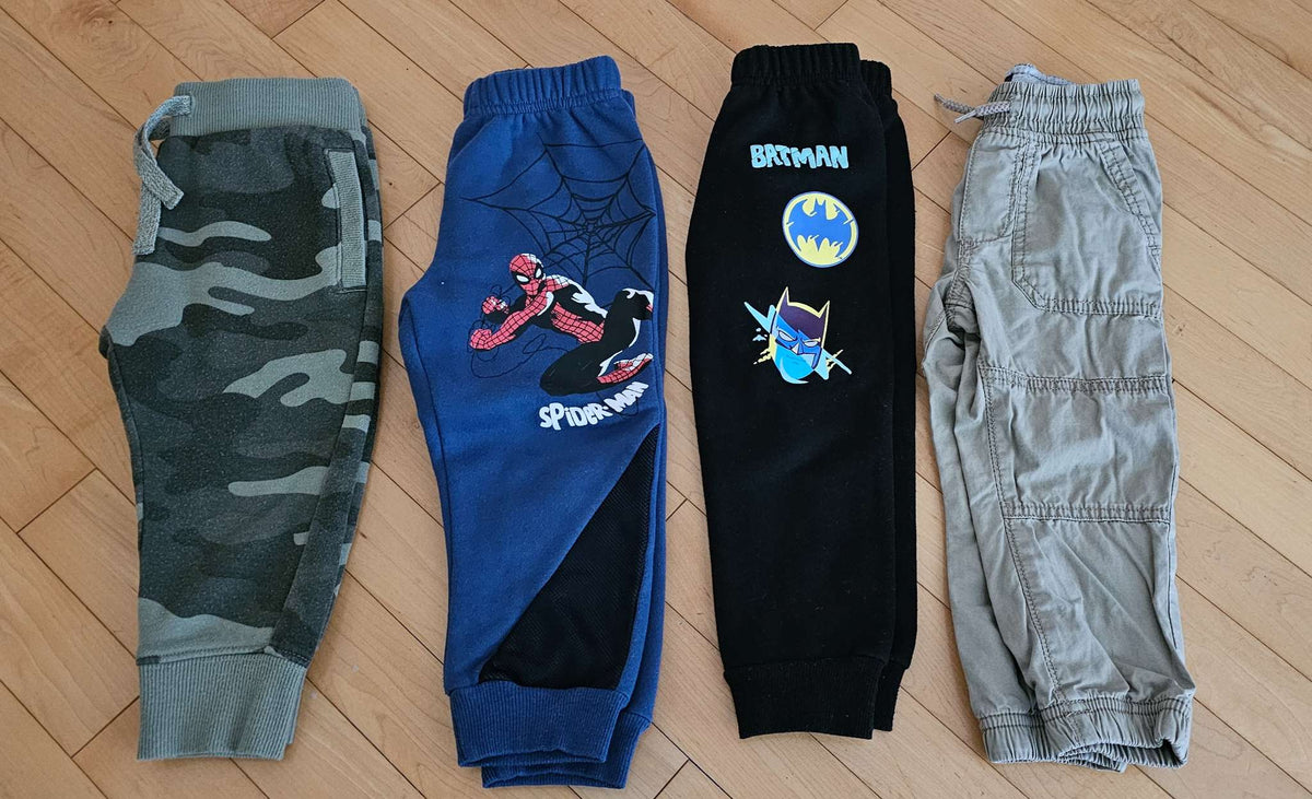 Bundle of 4-piece Boys Joggers 2T Pants, Kids 2T