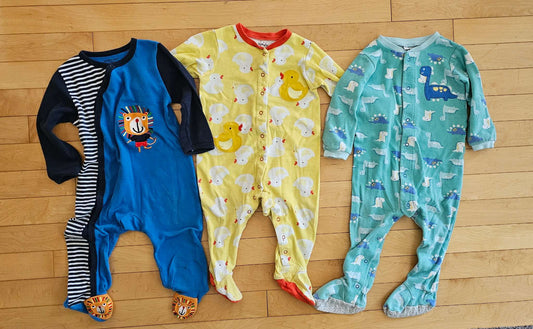 Bundle of Baby Footed Sleepers 12m Unisex, Kids 12 Month (9-12M)